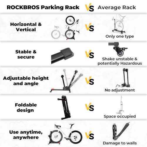 2-in-1 Foldable Bike Stand for 20-29 Inch Bikes - Vertical & Horizontal Storage