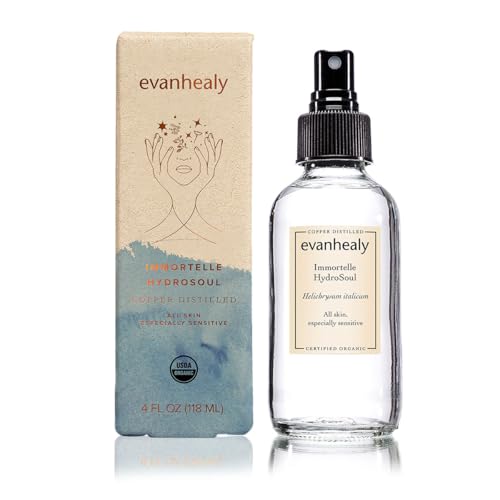 Evanhealy Immortelle HydroSoul Copper Distilled Facial Tonic 4oz - Organic Eye & Skin Hydrator