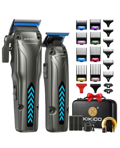 KIKIDO Cordless Hair Clippers Kit 24pc for Men – 3 Batteries, 8k RPM
