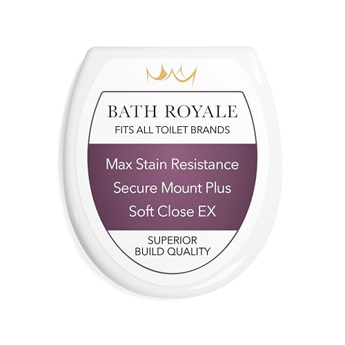 Bath Royale White Round Soft Close Toilet Seat BR500-00 with Lid - Durable & Easy to Clean
