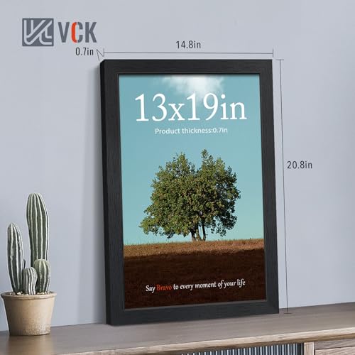 VCK 13x19 Black Wood Photo Frame Set of 6 - Elegant Gallery Wall Decor
