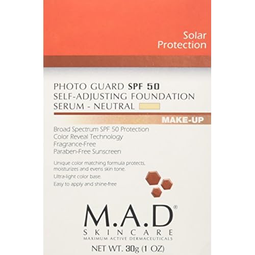 M.A.D SKINCARE SOLAR PROTECTION: Photo Guard SPF 50 Self-Adjusting Foundation Serum: Neutral - 30g
