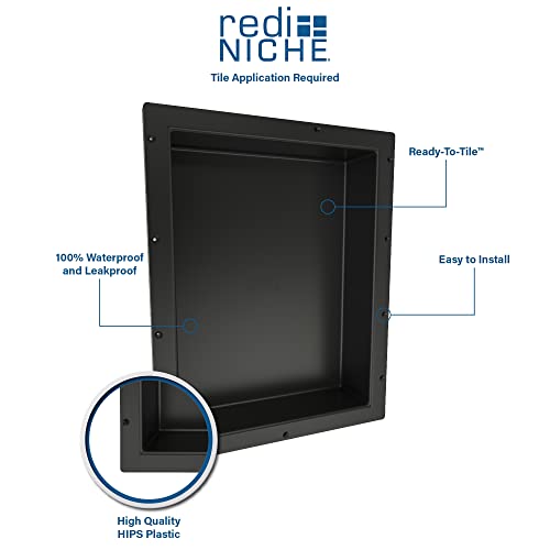 Recessed Shower Niche with Shelf - 20 x 16 Inches - Black - Variation of THIS listing