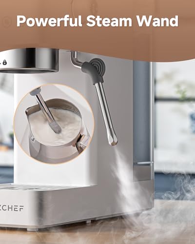 AMZCHEF Compact Espresso Machine 20 Bar, 50oz Water Tank, Latte & Cappuccino