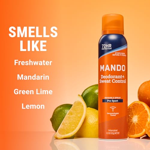 Mando Antiperspirant Deodorant Spray for Men - Pro Sport 4.3 oz Pack of 2
