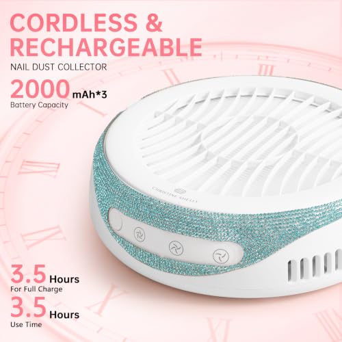 Nail Dust Collector Cordless Rechargeable with Blue Diamond Variation