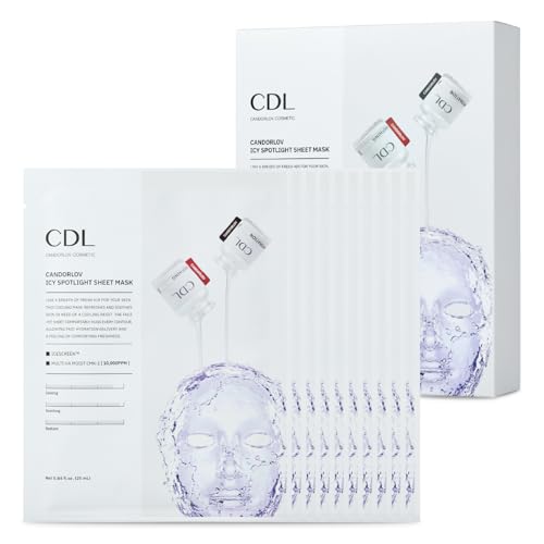 CANDORLOV Spotlight Collagen Face Mask - Brightening, Cooling & Hydrating Sheet Mask for Dark Spots