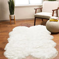 Latepis 4x6 White Faux Sheepskin Rug - Fluffy Plush Bedroom & Living Room Decor