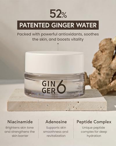 Hydrating Face Cream with Ginger Water, Niacinamide & Peptides - 1.69 fl oz