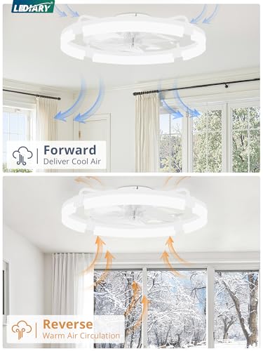 24-Inch Ceiling Fan with Lights - Low Profile Flush Mount with Remote & App Control - White, Variation of THIS listing