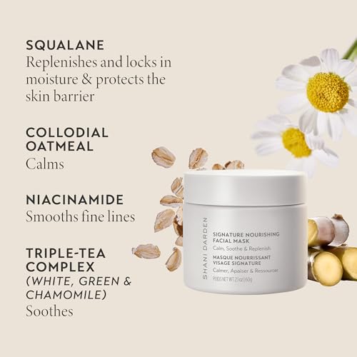 SHANI DARDEN SKIN CARE Signature Nourishing Facial Mask, A Nourishing Bentonite Clay Mask for Soothing Face Redness and Irritation with Colloidal Oatmeal and Squalane, 2.1 fl oz
