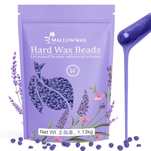 Mallowwax Lavender Hard Wax Beads for Hair Removal 2.5lb – Low-Temp Brazilian & Body Waxing