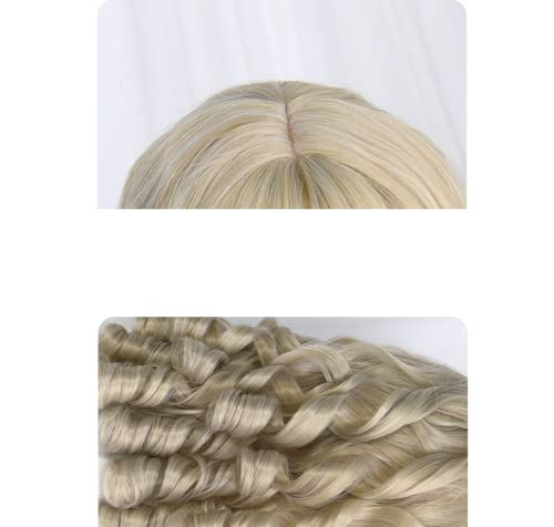 Women's Vintage Pearl Wig with Curls - Beige Gold Lolita Cosplay Hair