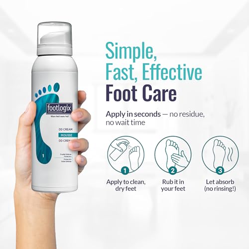 Footlogix Double-Defense Urea Foot Cream Mousse for Dry Cracked Heels 4.23 oz
