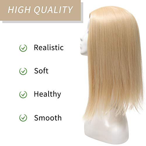 Blonde Synthetic Wig for Women, Straight Long Hair with Middle Part - Heat Resistant 14 Inch, Fashionable & Natural Looking - Variation: Blond