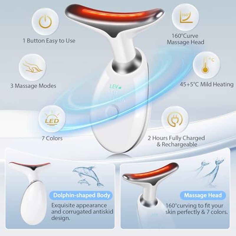 3 in 1 Face ??cuIpting Tool, 7 Color Mode, Facial Massager for Face and Neck, at-Home Facial Beauty De??ice for Skin Care, Face ??cuIpting Wand