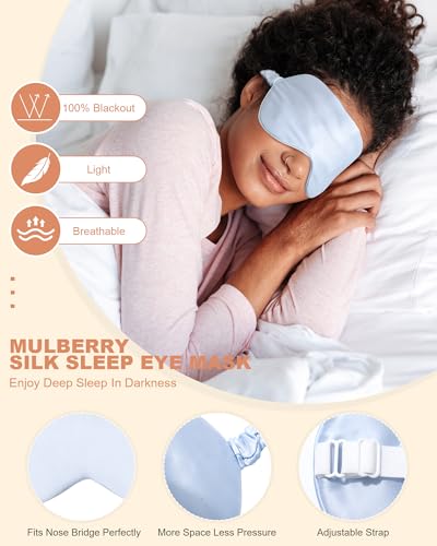 3 Pack Reversible Mulberry Silk Sleep Bonnet for Women - Blue
