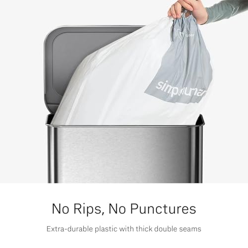 Simplehuman Code Q Custom Fit Trash Bags 200 Count Pack - Extra Thick 50-65L Drawstring Liners