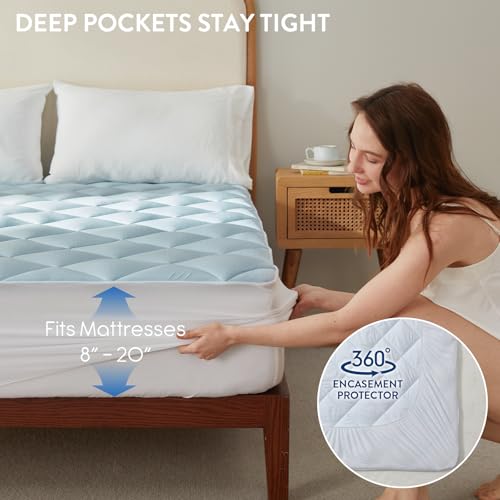 King Cooling Mattress Topper Gel-Infused Memory Foam Bed Pad