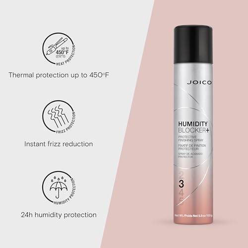 Joico Humidity Blocker+ Protective Finishing Spray | For Most Hair Types | Protect Against Heat, Humidity, & Pollution | Boost Shine | Eliminate Static | Reduce Frizz | Paraben & Sulfate Free