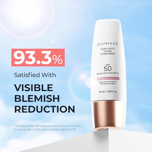 DOMINAS Tinted Sunscreen SPF50 Tone Correction UV Defense 1.69oz - Water-In-Oil Formula, Hydrating & Skin Tone Boosting, Variation: Tinted