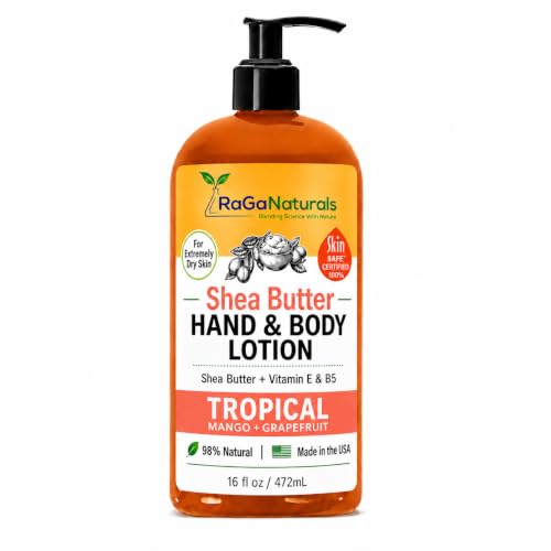 Tropical Mango Shea Butter Body Lotion - Hydrating Vegan Moisturizer 16oz - Variation: Tropical Bliss