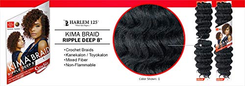 Harlem125 Synthetic Kima Braid Ripple Deep Hair Extensions 8" 4-Pack