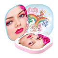 Impressions Vanity Care Bears LED Compact Mirror for Purse, Lighted Travel Makeup Mirror with 3X Magnification, Auto Shut Off Daylight LED Lighting, Adjustable Brightness and Touch Sensor (Blue/Pink)