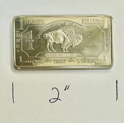 Rare Mint 1oz Nickel Bullion Bar - 999 Pure Fine Investment Metal