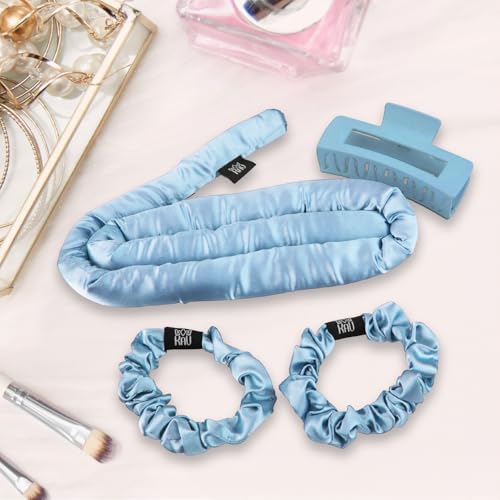 Heatless Curling Rod Set with Mulberry Silk - Blue Variation