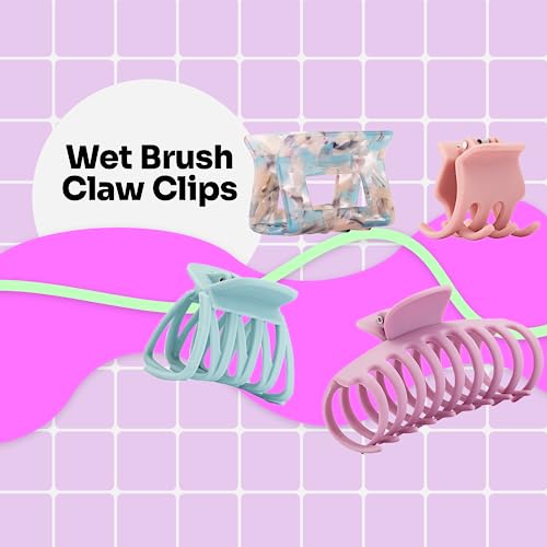 Wet Brush Fashion Claw Clips, Assorted Sizes - 8-Pack, Sunset Pink - Great for Easily Pulling Up Your Hair - Pain-Free Hair Accessories for Women, Men, Boys and Girls