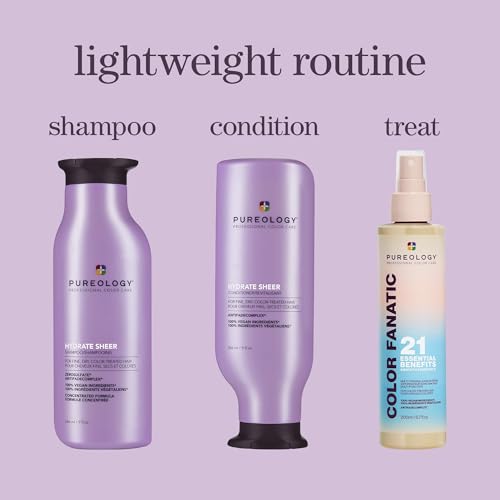 Pureology Hydrate Sheer Shampoo & Conditioner Set 9 Fl Oz (Pack of 2) for Fine Hair