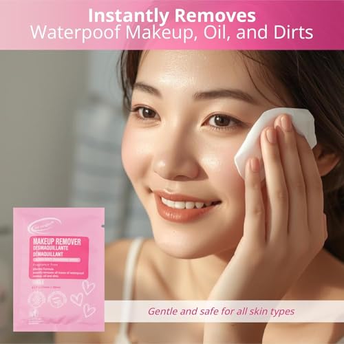 Air Jungles 250 Pack Micellar Makeup Remover Wipes - Individually Wrapped, Large 6x8 Inches, Waterproof & Oil-Removing