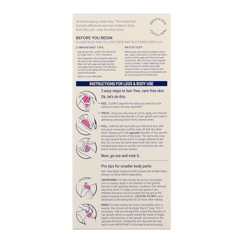 Nair Hair Remover Wax Ready-Strips 40 Count Legs/Body (2 Pack)