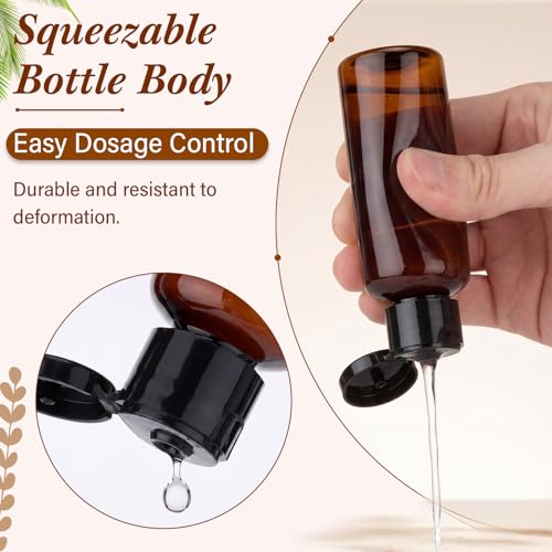 Mimorou 150 Pack 30ml Travel Bottles Bulk with Black Caps & Brown Bottles