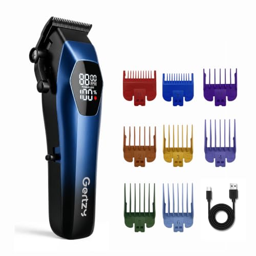 Rechargeable Hair Clippers for Men - Professional Cordless Barber Trimmer Kit with 8 Guide Combs & LED Display