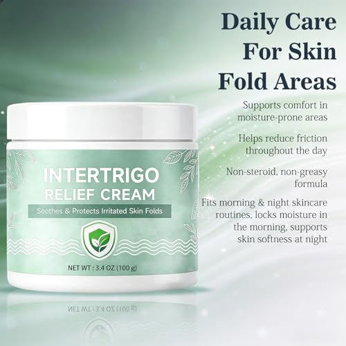 Skin Fold Barrier Cream, 2PCS Skin Fold Care & Chafing Support Cream, Fast-Drying Non-Greasy Formula for Friction-Prone Areas, 3.53 oz