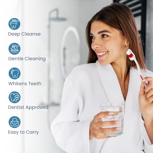 Bulk 200 Medium Soft Toothbrushes, Standard Size, Individually Wrapped, Hotels & Travel
