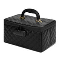 KaAutoler Black Large Capacity Portable Makeup Box with Lock & Divider