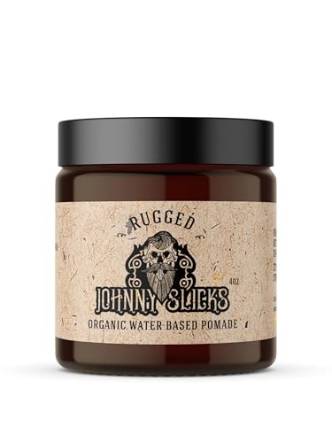 Johnny Slicks Rugged Water Based Pomade for Men - 4 oz - Organic Hair & Beard Styling
