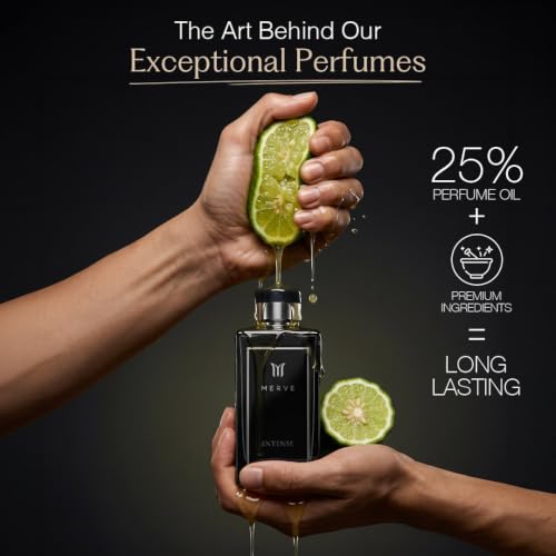 Merve Intense Eau De Parfum for Men - Long Lasting Citrus & Woody Scent 3.4 Oz