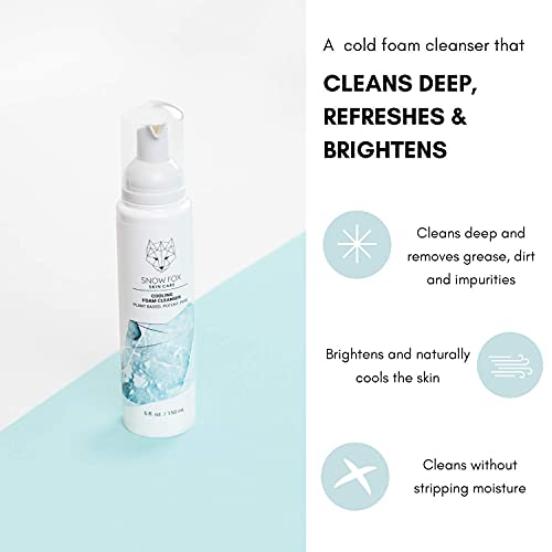 Cooling Foam Facial Cleanser with Aloe Vera & Peppermint - Gentle, SLS-Free 5oz