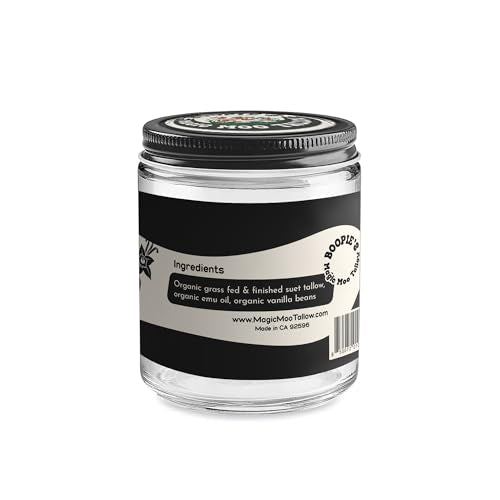 8oz Beef Tallow Body Moisturizer with Organic Emu Oil & Vanilla Bean - Versatile Skin Care