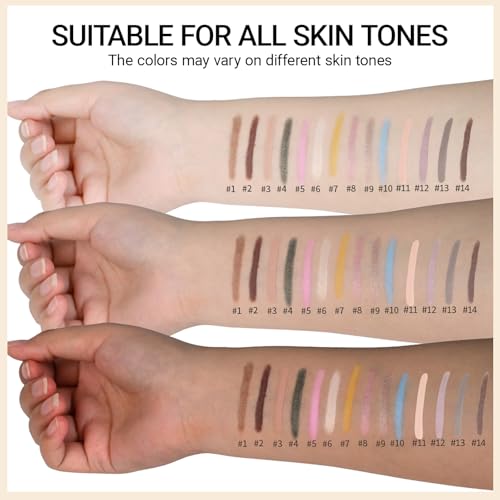 Erinde Waterproof Cream Eyeshadow Stick, Cool Taupe Brown Matte Eye Shadow Sticks, Cream to Powder Eyeshadow Crayon, Buildable & Blendable Long-Lasting Eye Shadow Stick, Vegan & Cruelty-Free, 13