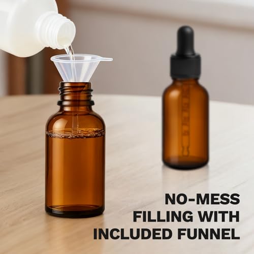 Bumobum 99 Pack, 1 oz Glass Dropper Bottle for Essential OIls, 30 ML Amber Empty Tincture Bottles with Dropper for Serum Hair Cuctile Body Oils Bulk for Storage