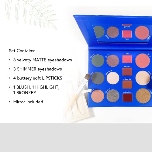 All-in-One Makeup Palette with Eyes, Lips, Cheeks - Vegan & Cruelty-Free