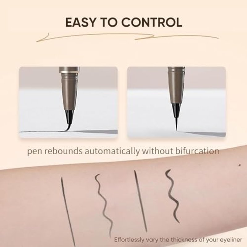 JUDYDOLL Ultra-Fine Liquid Eyeliner - Precision Tip for Wing Line, Smudge-Proof, Quick-Drying, Waterproof, Easy to Get Inner Corner Lined, Hooded Eyes-Friendly (#01 Black)