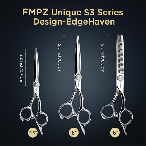 5.5'' Professional Hair Cutting Scissors with Japanese SUS440C Steel - Ergonomic Barber Shears for Salon & Home Use