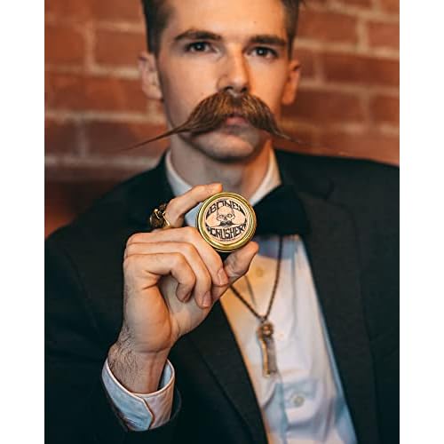 THE VINTAGE GROOMING CO. Bone Crusher Extra Strong Mustache Wax and Night Fury Mustache Wax Remover Oil Set