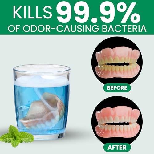 Pro Tech Denture & Clear Aligner Cleaner Crystals - Mint, 12 Pack, 3 Months Supply